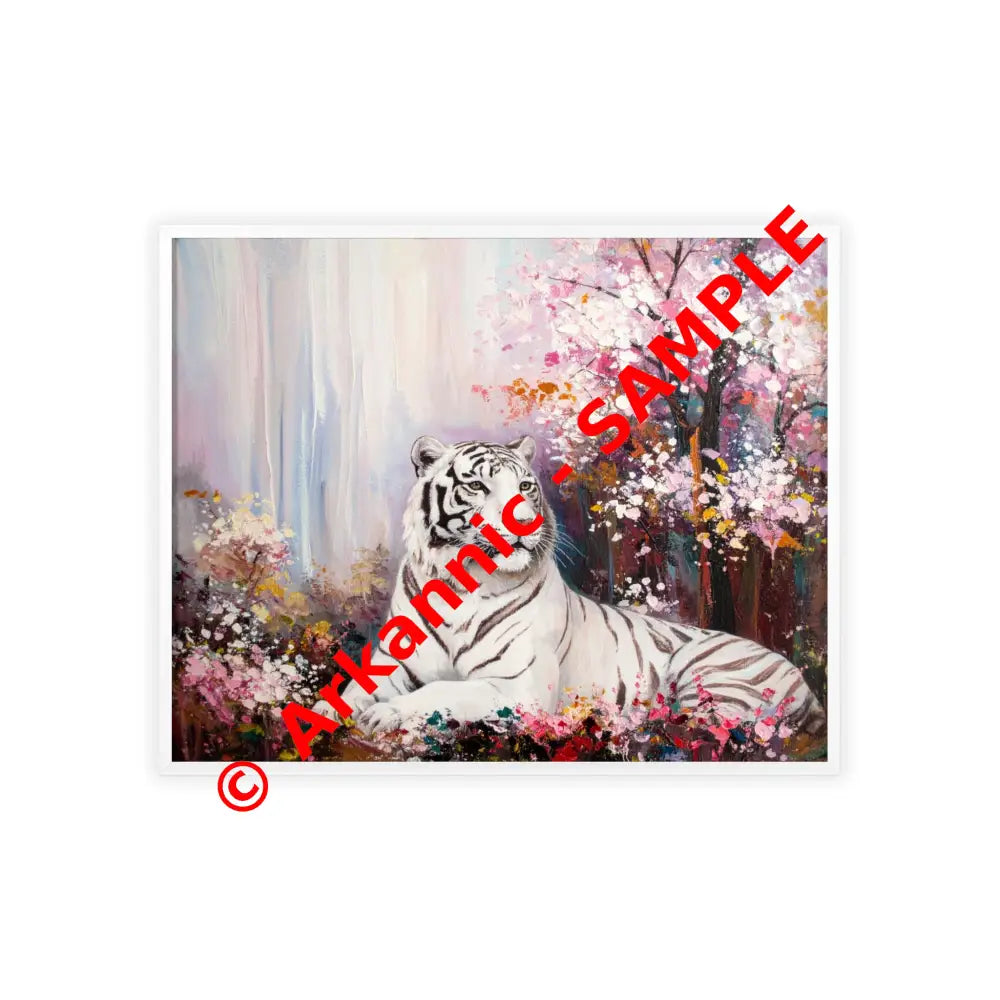 Elegant Tiger Art Poster with Wooden Frame | Wall Decor Home Aesthetic Gift for Animal Lovers Modern Art for Living