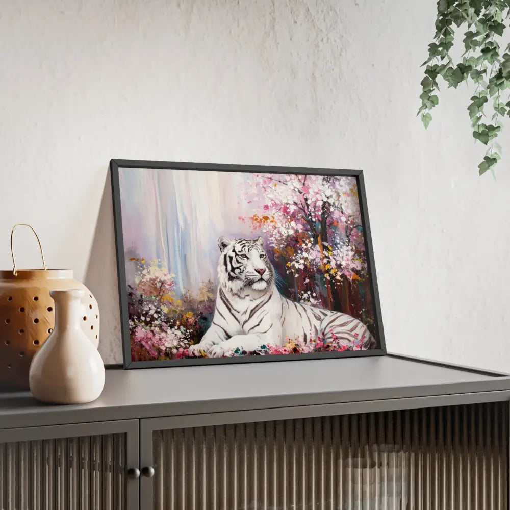 Elegant Tiger Art Poster with Wooden Frame | Wall Decor Home Aesthetic Gift for Animal Lovers Modern Art for Living