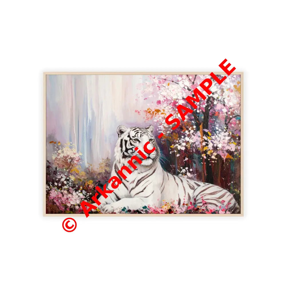 Elegant Tiger Art Poster with Wooden Frame | Wall Decor Home Aesthetic Gift for Animal Lovers Modern Art for Living