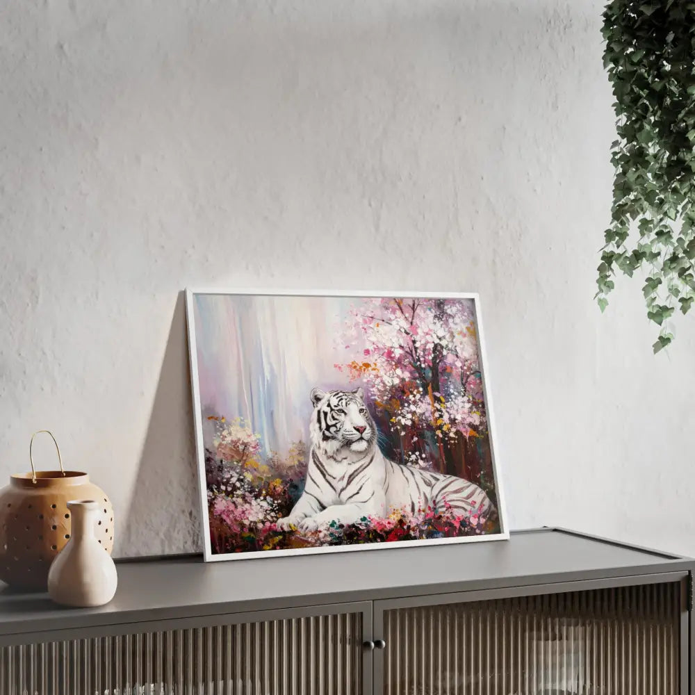 Elegant Tiger Art Poster with Wooden Frame | Wall Decor Home Aesthetic Gift for Animal Lovers Modern Art for Living