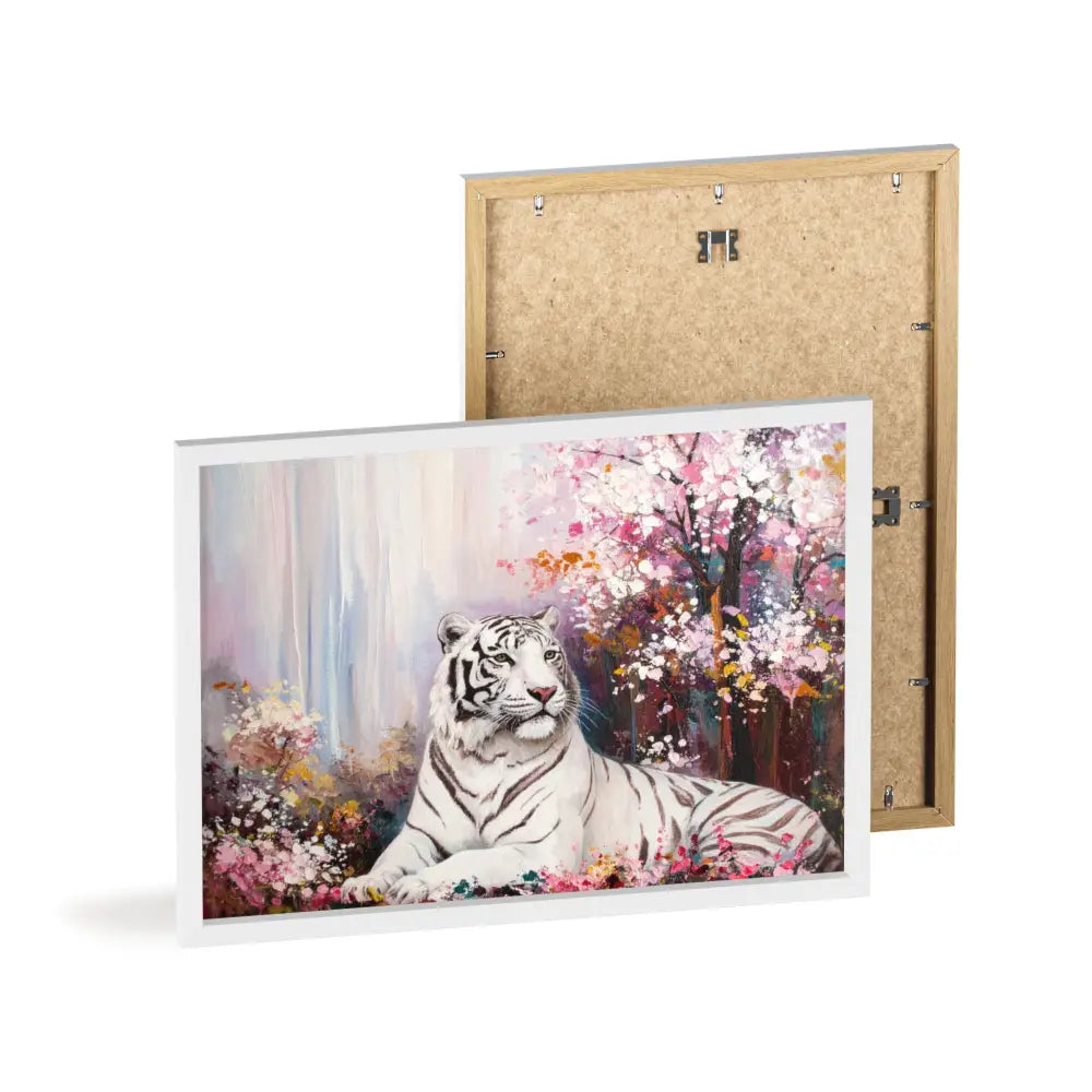 Elegant Tiger Art Poster with Wooden Frame | Wall Decor Home Aesthetic Gift for Animal Lovers Modern Art for Living
