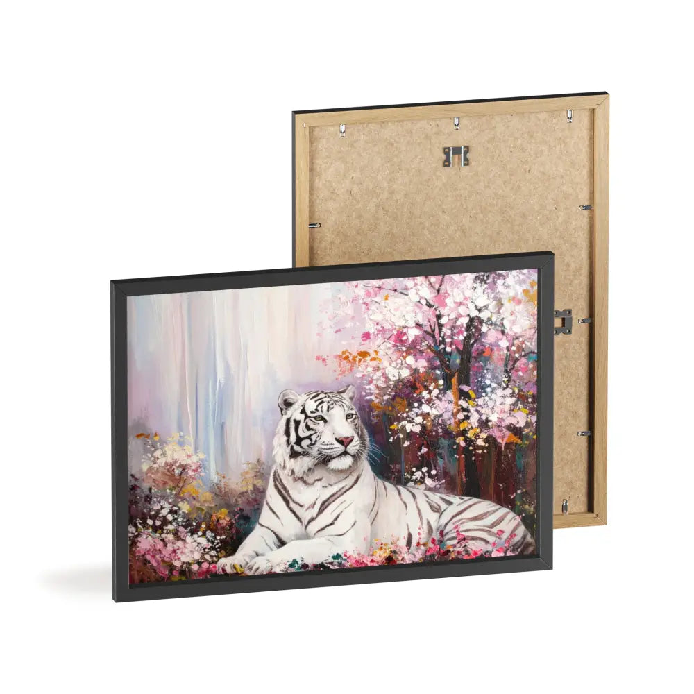 Elegant Tiger Art Poster with Wooden Frame | Wall Decor Home Aesthetic Gift for Animal Lovers Modern Art for Living