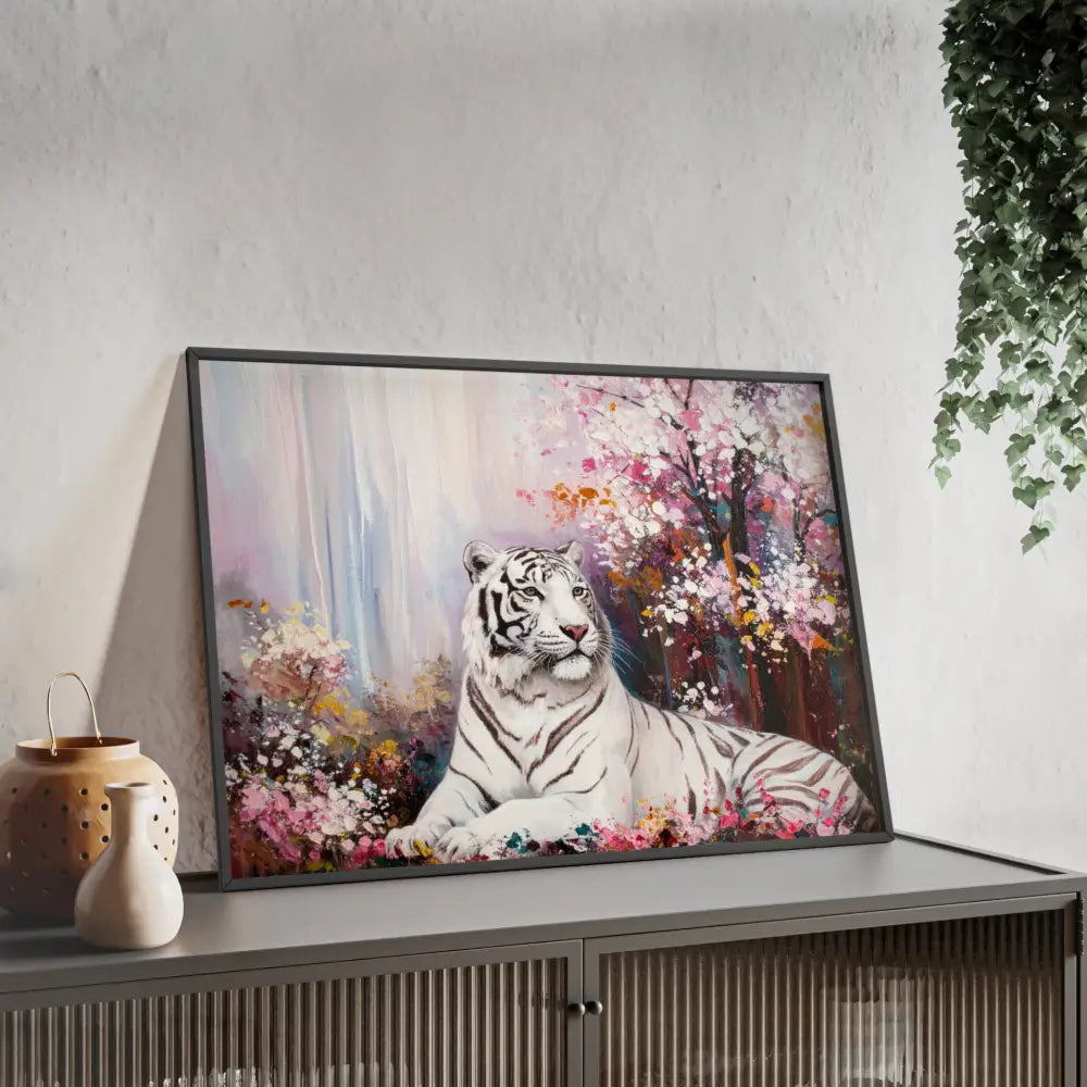Elegant Tiger Art Poster with Wooden Frame | Wall Decor Home Aesthetic Gift for Animal Lovers Modern Art for Living