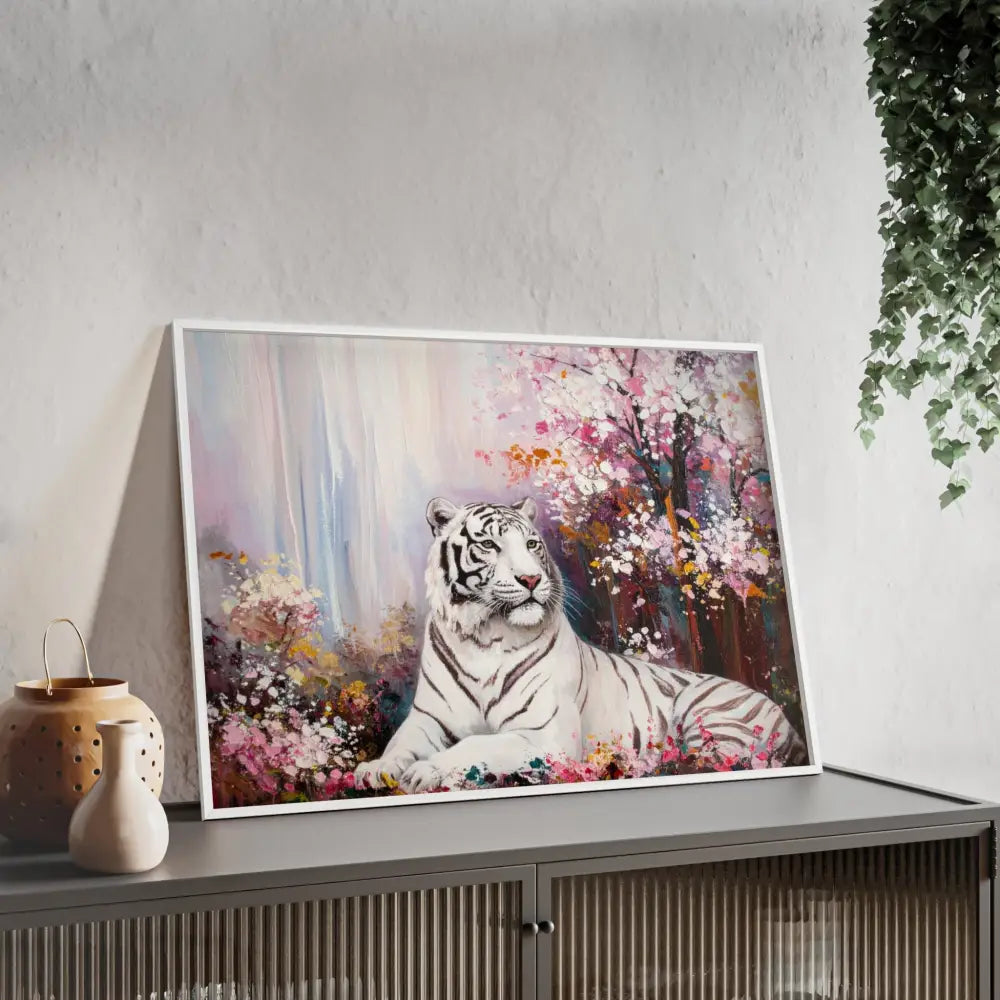 Elegant Tiger Art Poster with Wooden Frame | Wall Decor Home Aesthetic Gift for Animal Lovers Modern Art for Living