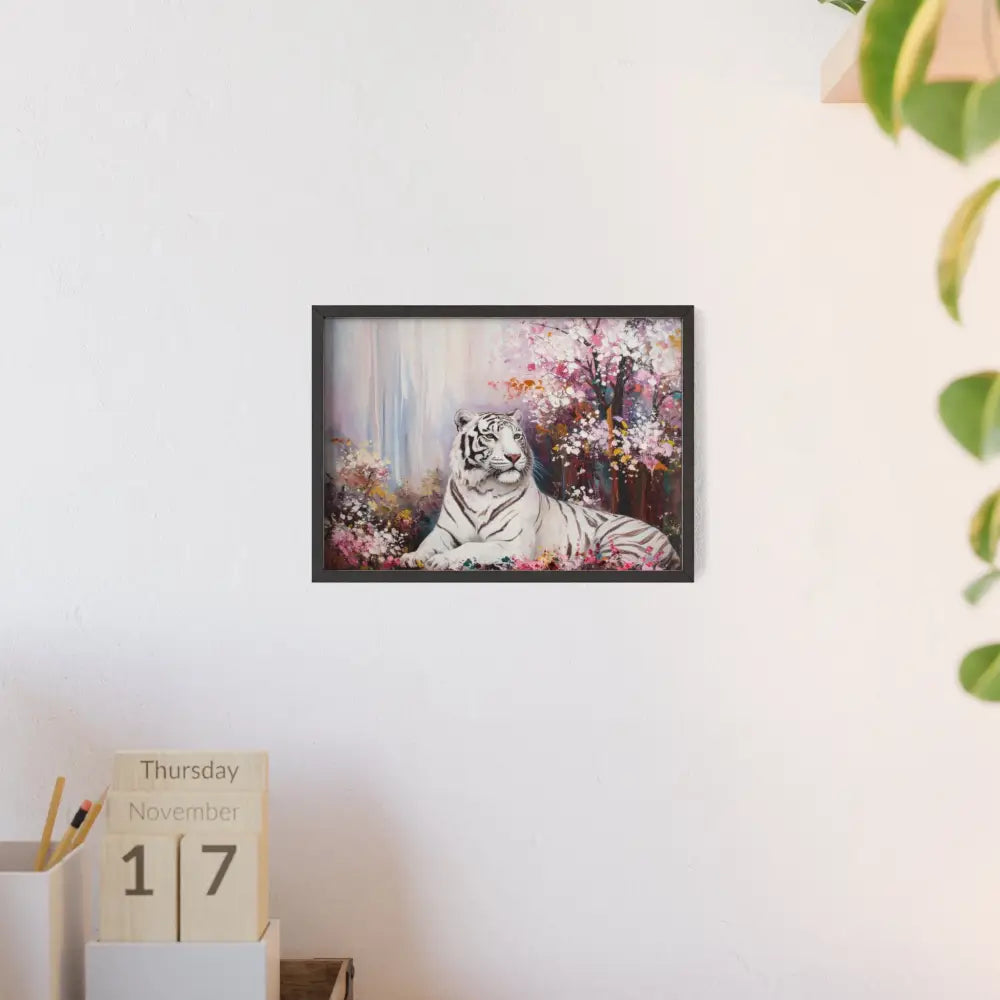 Elegant Tiger Art Poster with Wooden Frame | Wall Decor Home Aesthetic Gift for Animal Lovers Modern Art for Living