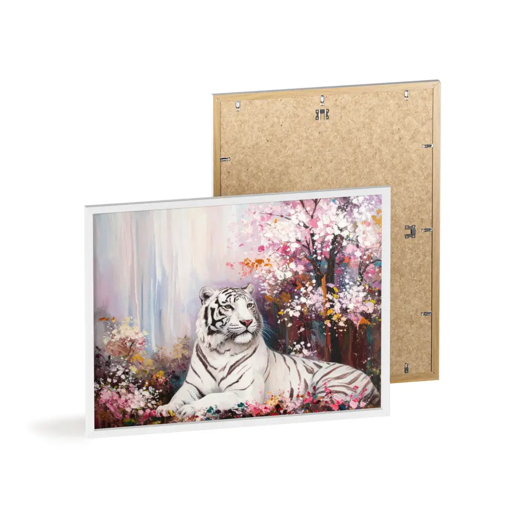 Elegant Tiger Art Poster with Wooden Frame | Wall Decor Home Aesthetic Gift for Animal Lovers Modern Art for Living