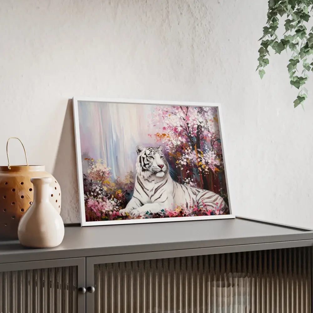 Elegant Tiger Art Poster with Wooden Frame | Wall Decor Home Aesthetic Gift for Animal Lovers Modern Art for Living