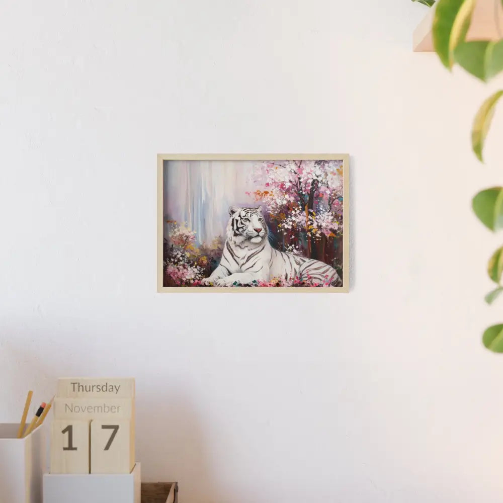Elegant Tiger Art Poster with Wooden Frame | Wall Decor Home Aesthetic Gift for Animal Lovers Modern Art for Living