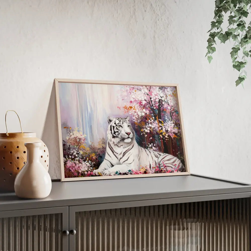 Elegant Tiger Art Poster with Wooden Frame | Wall Decor Home Aesthetic Gift for Animal Lovers Modern Art for Living