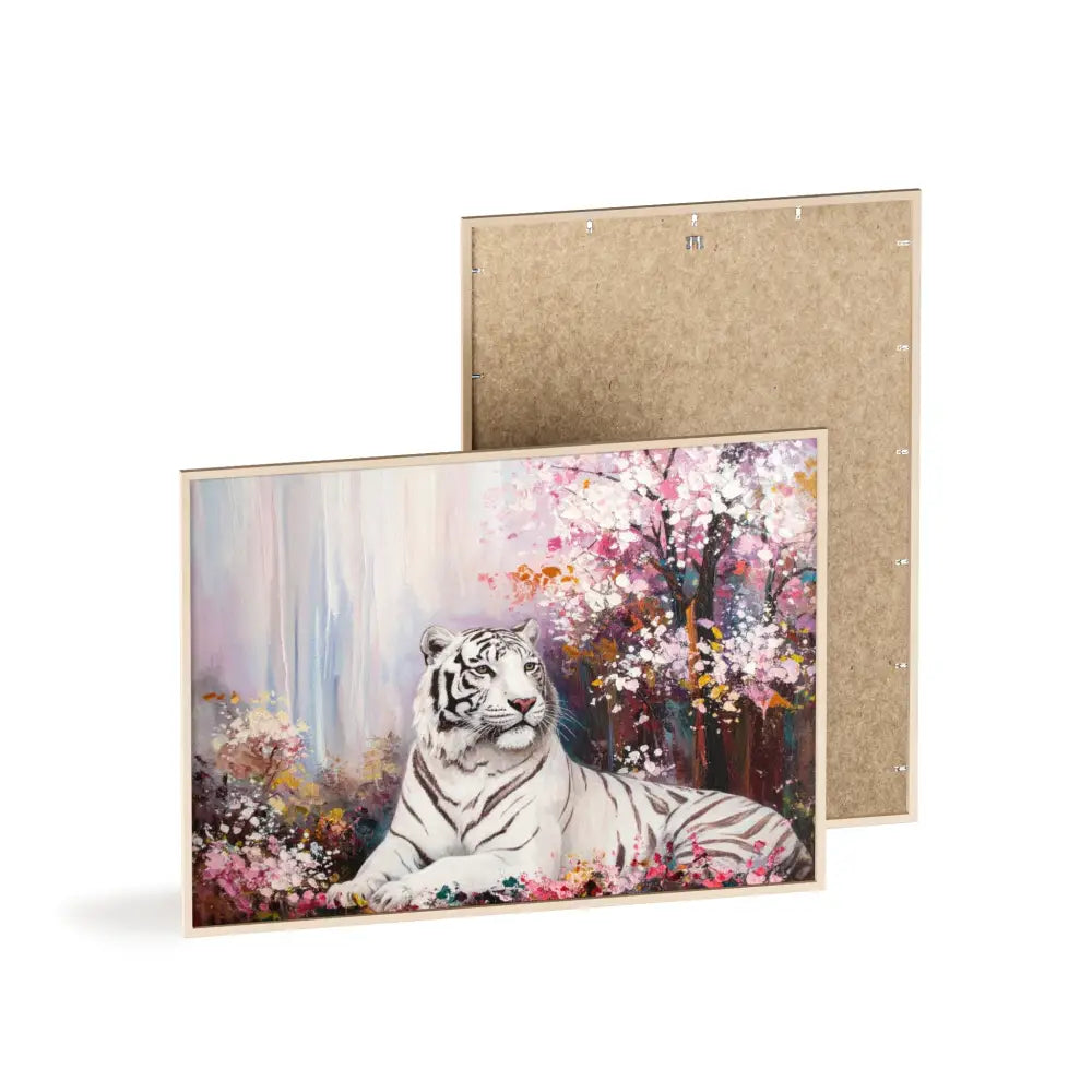 Elegant Tiger Art Poster with Wooden Frame | Wall Decor Home Aesthetic Gift for Animal Lovers Modern Art for Living