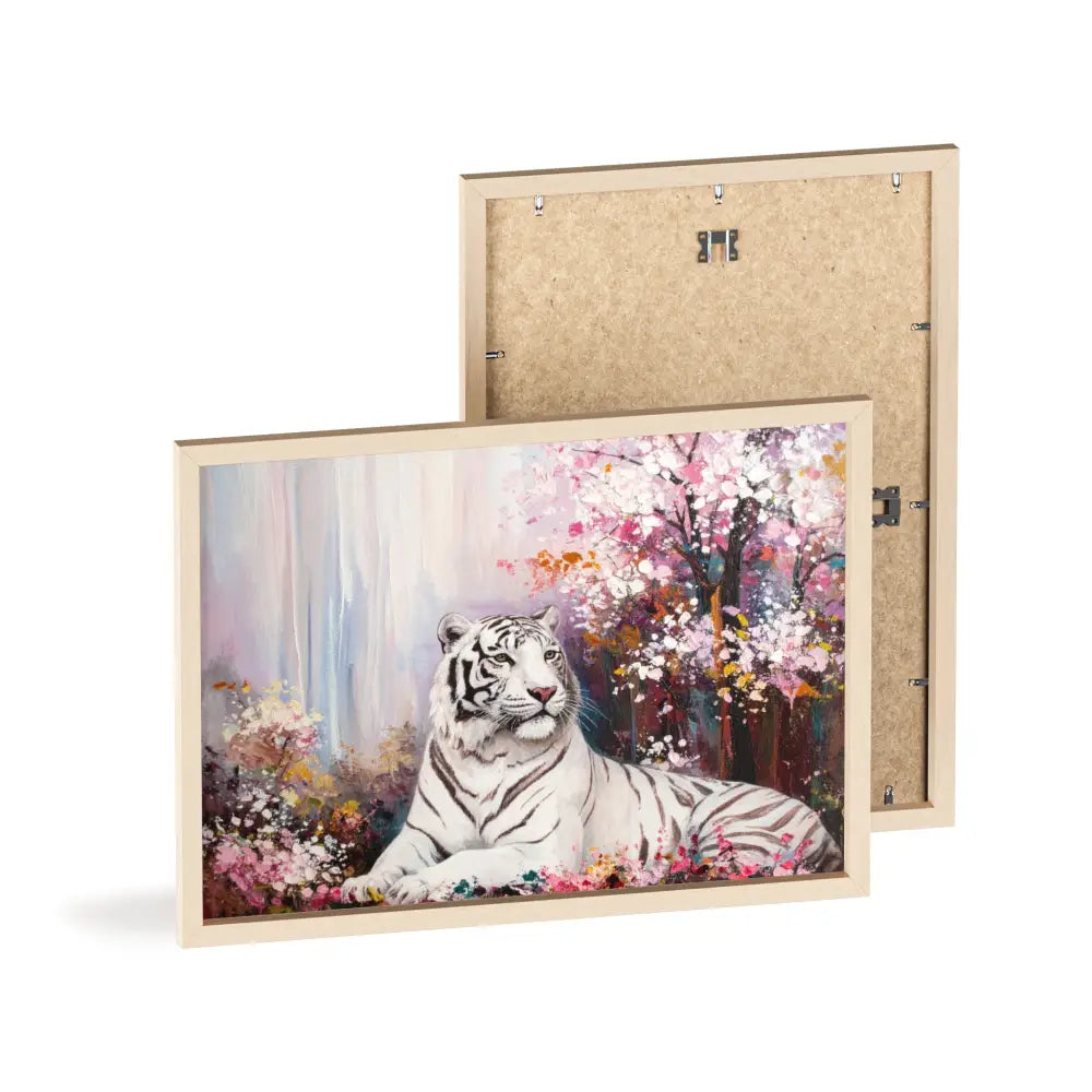 Elegant Tiger Art Poster with Wooden Frame | Wall Decor Home Aesthetic Gift for Animal Lovers Modern Art for Living