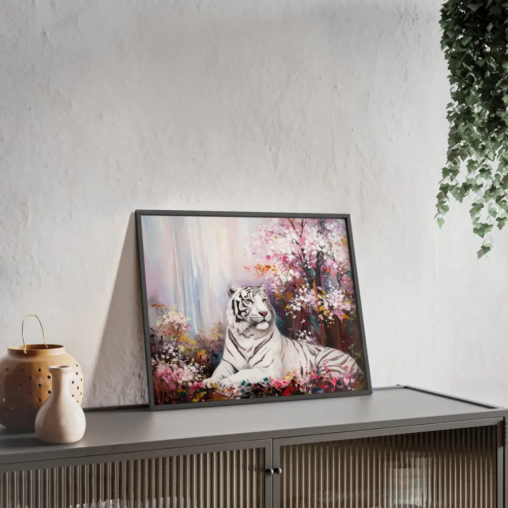 Elegant Tiger Art Poster with Wooden Frame | Wall Decor Home Aesthetic Gift for Animal Lovers Modern Art for Living