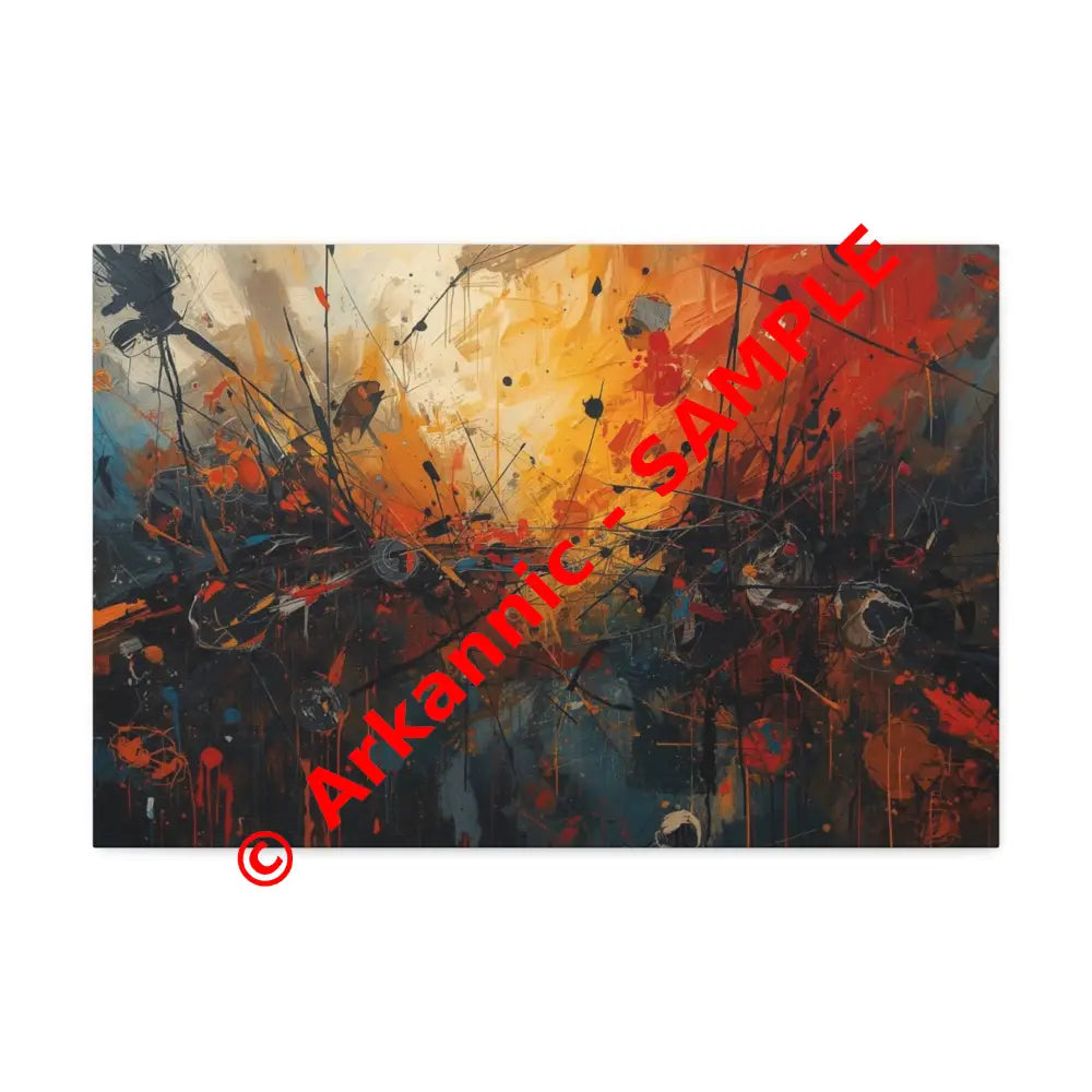 End of the World Abstract Canvas Wall Art Colorful Artwork 24″ x 16″ (Horizontal) / 1.5’’ Canvas