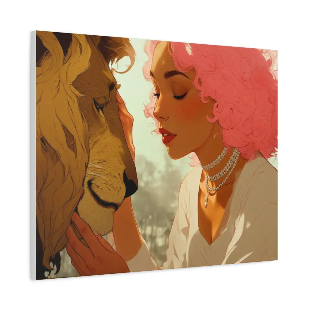 Ethereal Harmony: Whispers of the Golden Pride Digital Dreamscape IllustrationCanvas Canvas