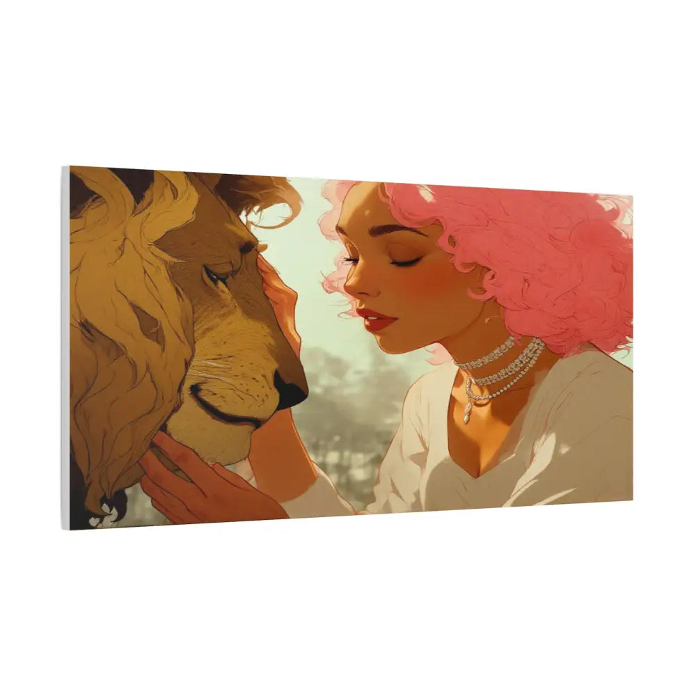 Ethereal Harmony: Whispers of the Golden Pride Digital Dreamscape IllustrationCanvas Canvas