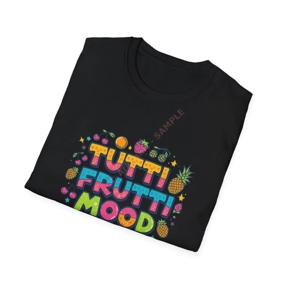 Funky fruit mix T-shirt with psychedelic retro font Positive Vibes Tee Casual Wear Gift for Friends Summer Style
