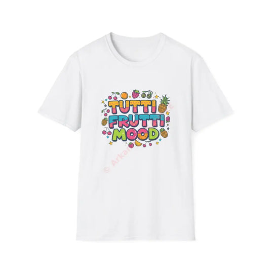 Funky fruit mix T-shirt with psychedelic retro font Positive Vibes Tee Casual Wear Gift for Friends Summer Style
