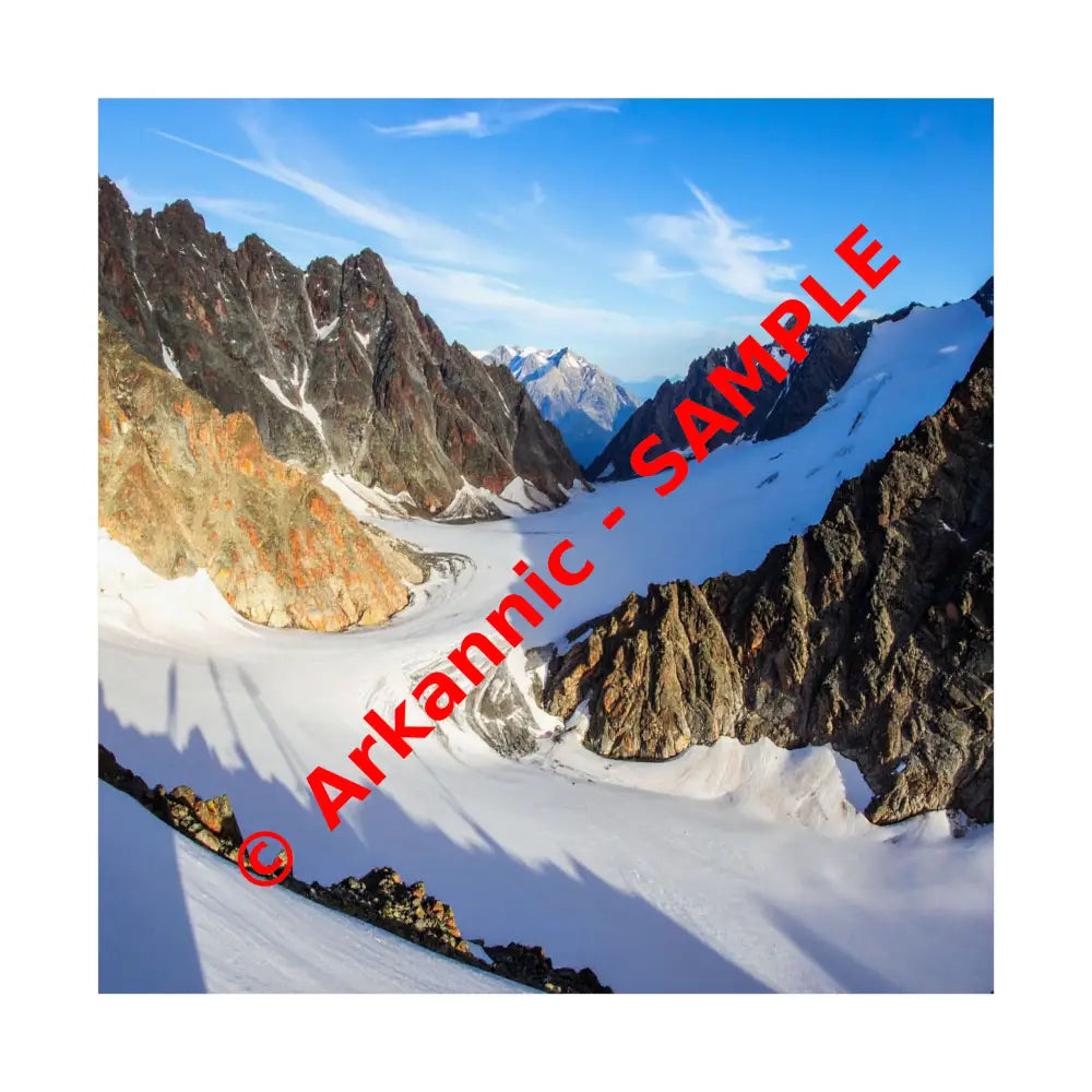 Glacial Majesty: Alpine Wilderness Landscape High-Altitude Geological Panorama Poster 14’’ x 14’’ Poster