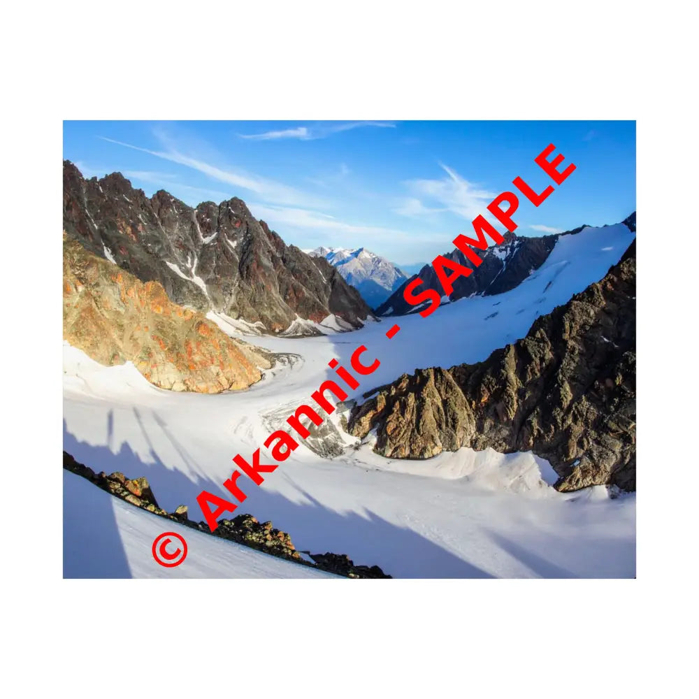 Glacial Majesty: Alpine Wilderness Landscape High-Altitude Geological Panorama Poster 20″ x 16″ Poster