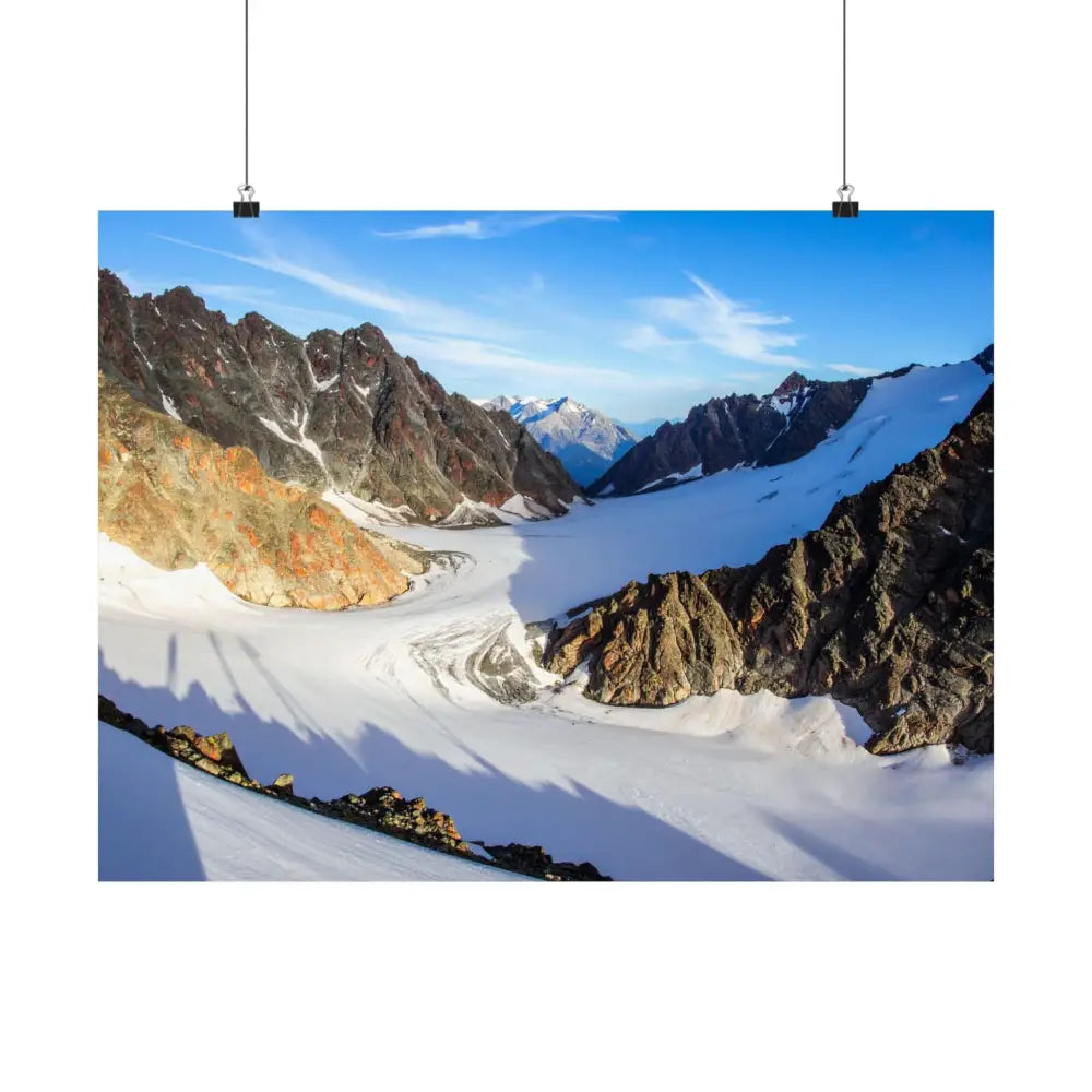 Glacial Majesty: Alpine Wilderness Landscape High-Altitude Geological Panorama Poster Poster