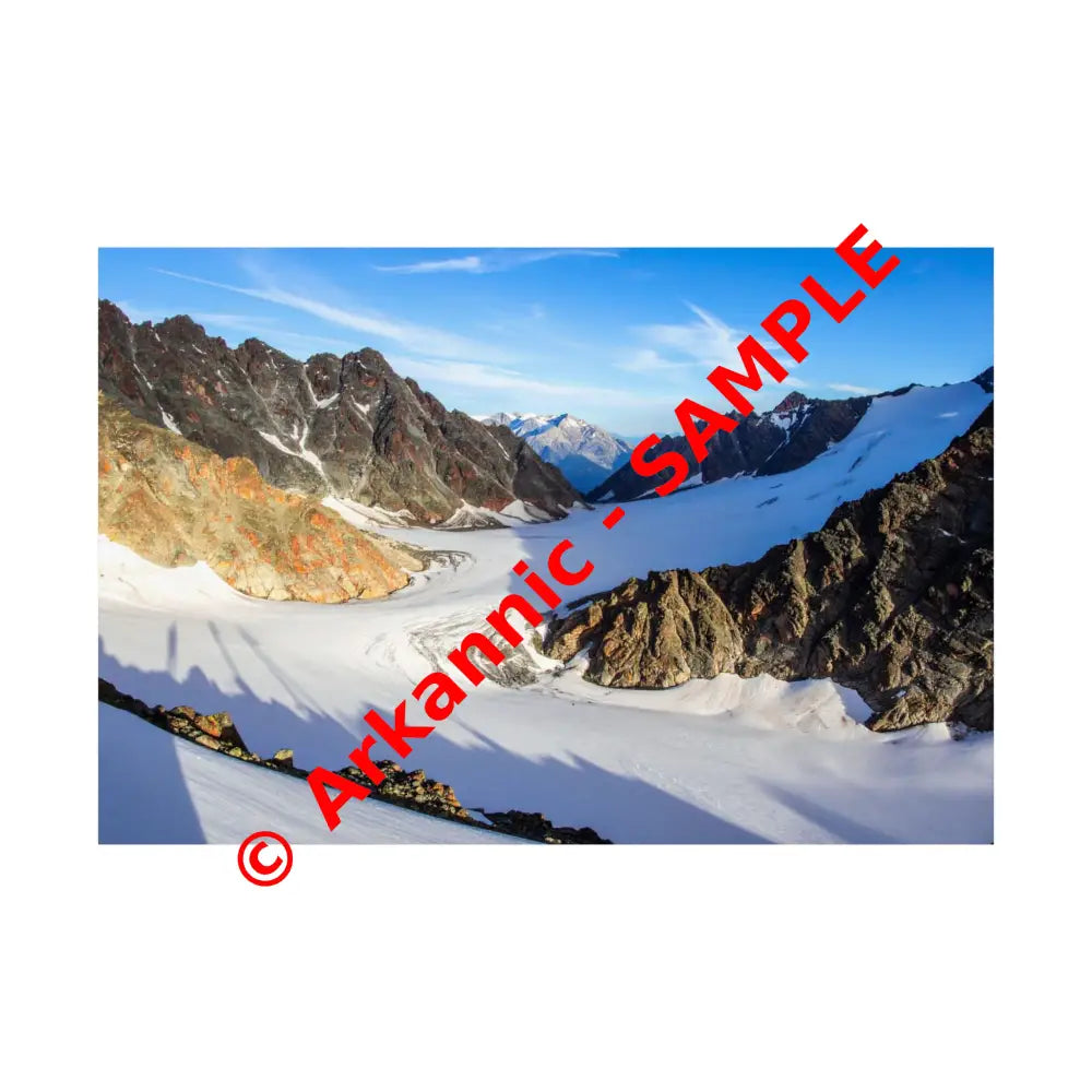Glacial Majesty: Alpine Wilderness Landscape High-Altitude Geological Panorama Poster 36″ x 24″ Poster