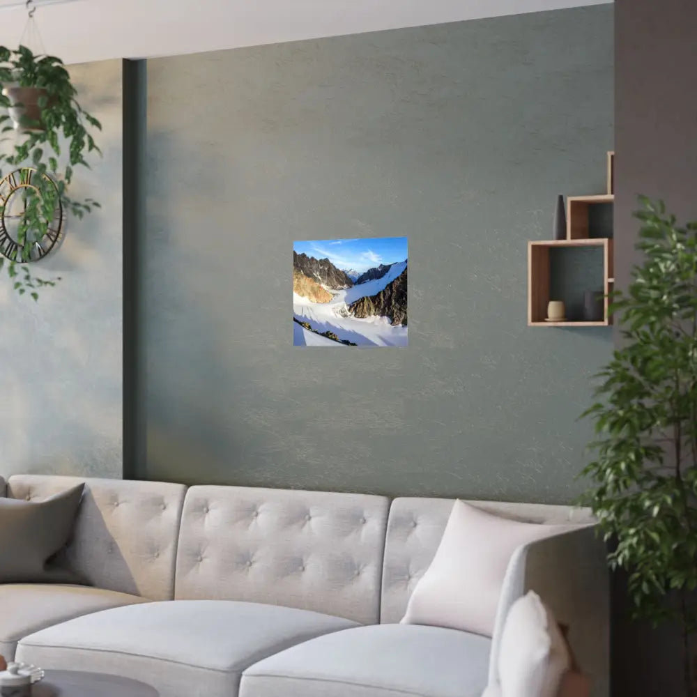 Glacial Majesty: Alpine Wilderness Landscape High-Altitude Geological Panorama Poster Poster