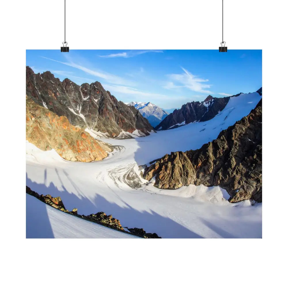 Glacial Majesty: Alpine Wilderness Landscape High-Altitude Geological Panorama Poster Poster