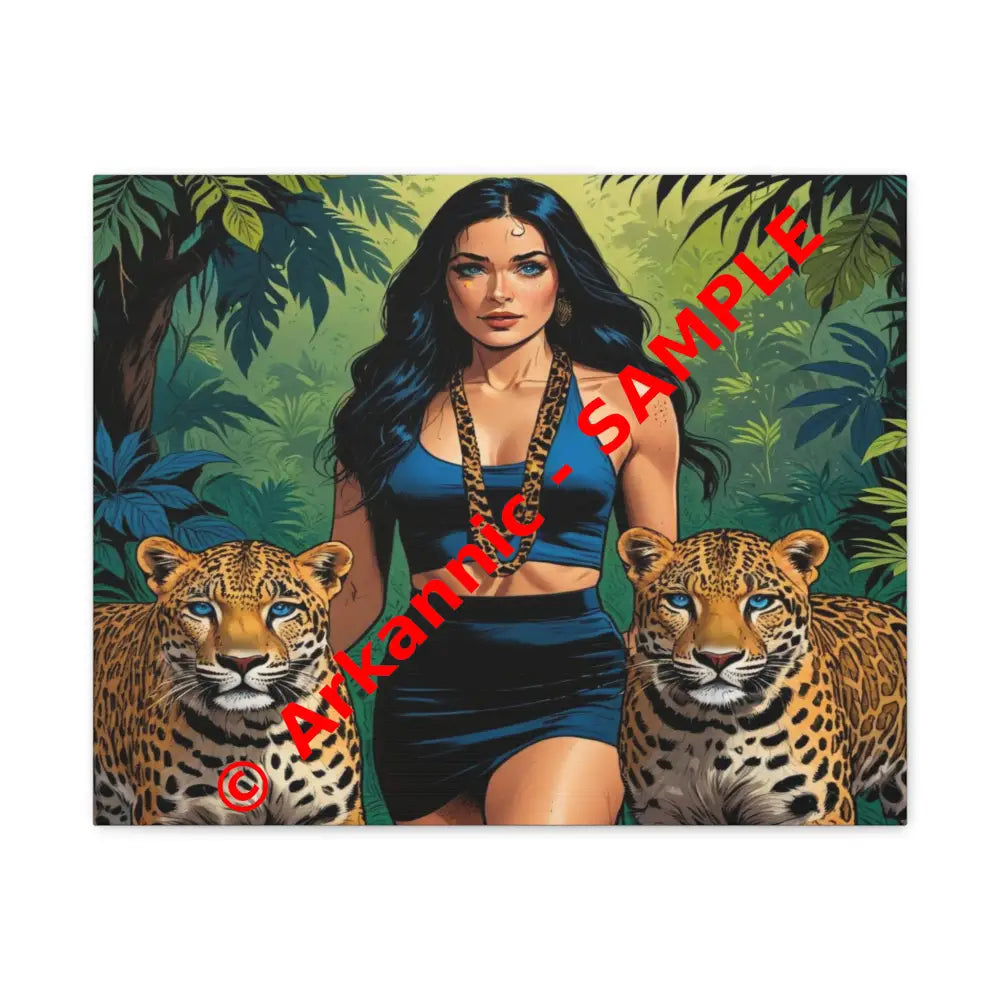 Guardians of the Jungle: Feline Harmony Graphic Novel Wildlife PortraitCanvas 20″ x 16″ (Horizontal) / 1.25’’ Canvas