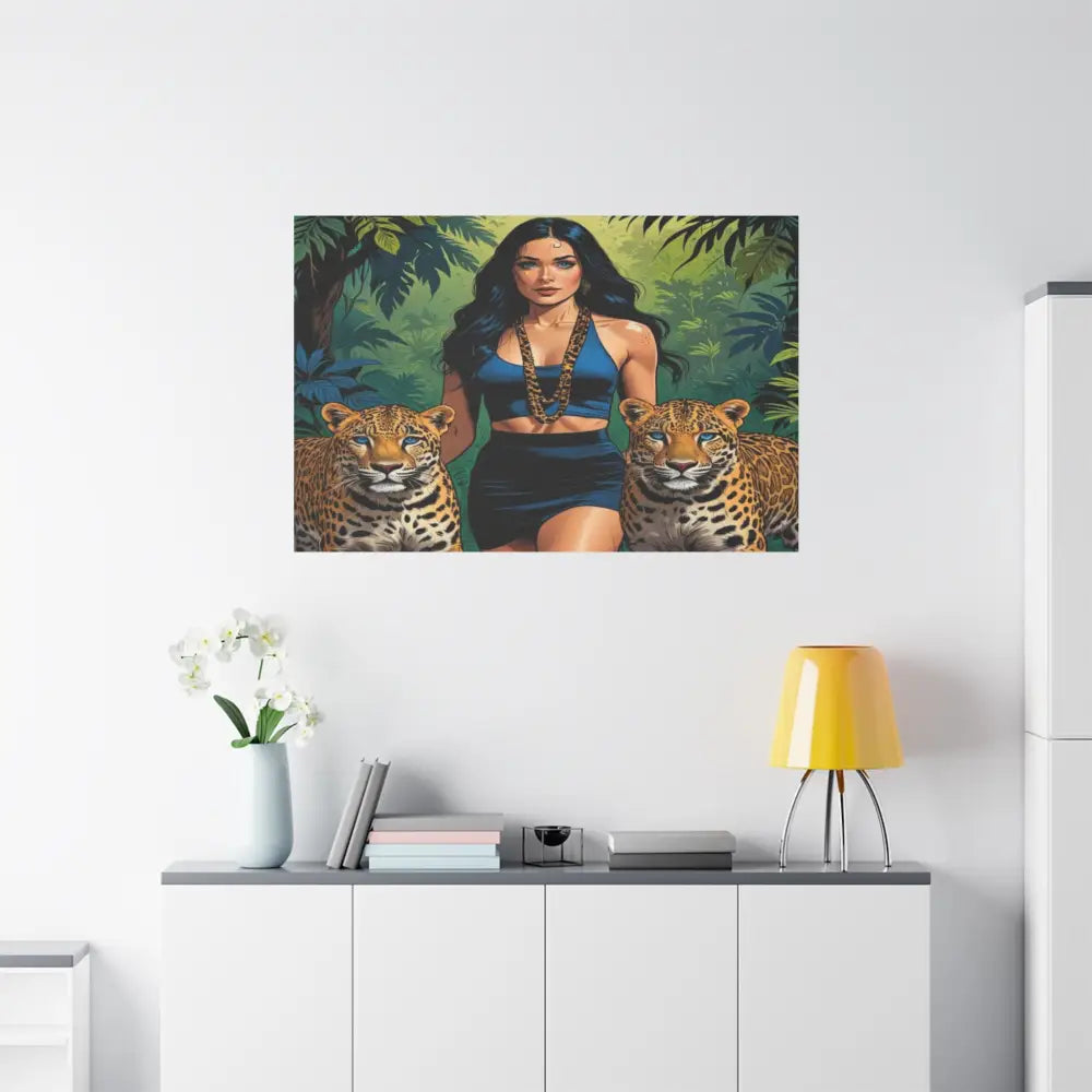 Guardians of the Jungle: Feline Harmony Graphic Novel Wildlife PortraitCanvas Canvas