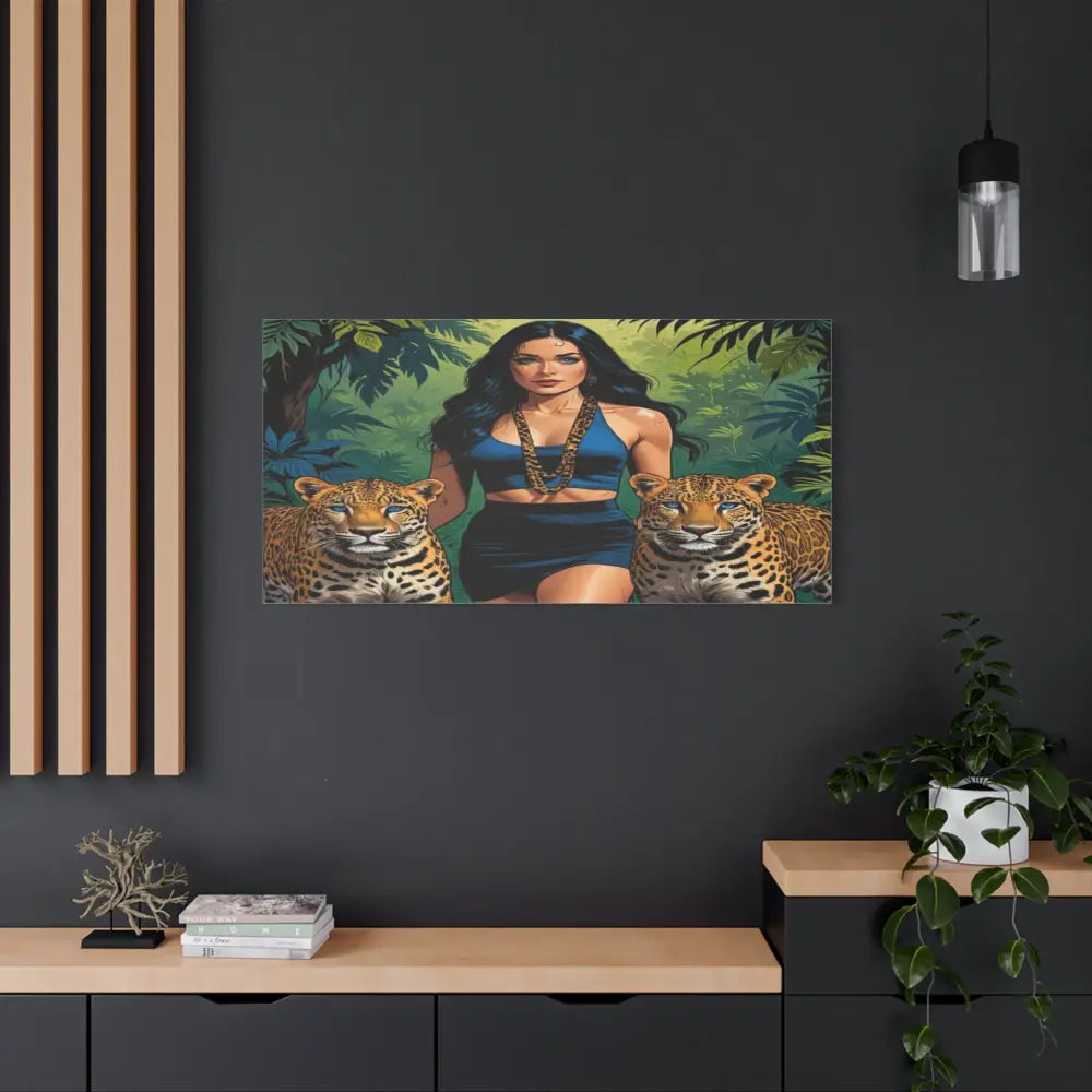 Guardians of the Jungle: Feline Harmony Graphic Novel Wildlife PortraitCanvas Canvas