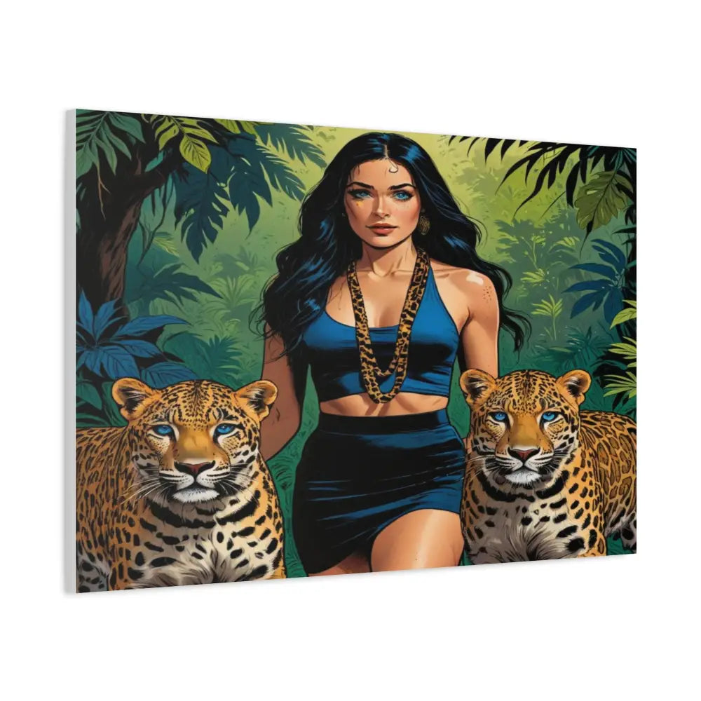 Guardians of the Jungle: Feline Harmony Graphic Novel Wildlife PortraitCanvas Canvas