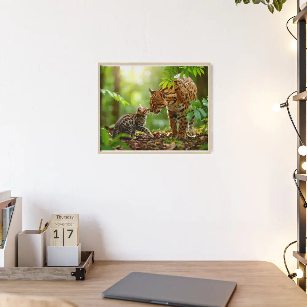 Nature-Inspired Framed Poster: Wildlife Art for Animal Lovers Home Decor Gift for Friends Eco-Friendly Wall Art Pet