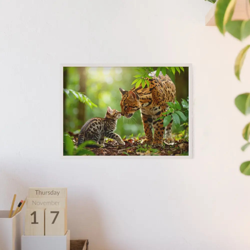 Nature-Inspired Framed Poster: Wildlife Art for Animal Lovers Home Decor Gift for Friends Eco-Friendly Wall Art Pet