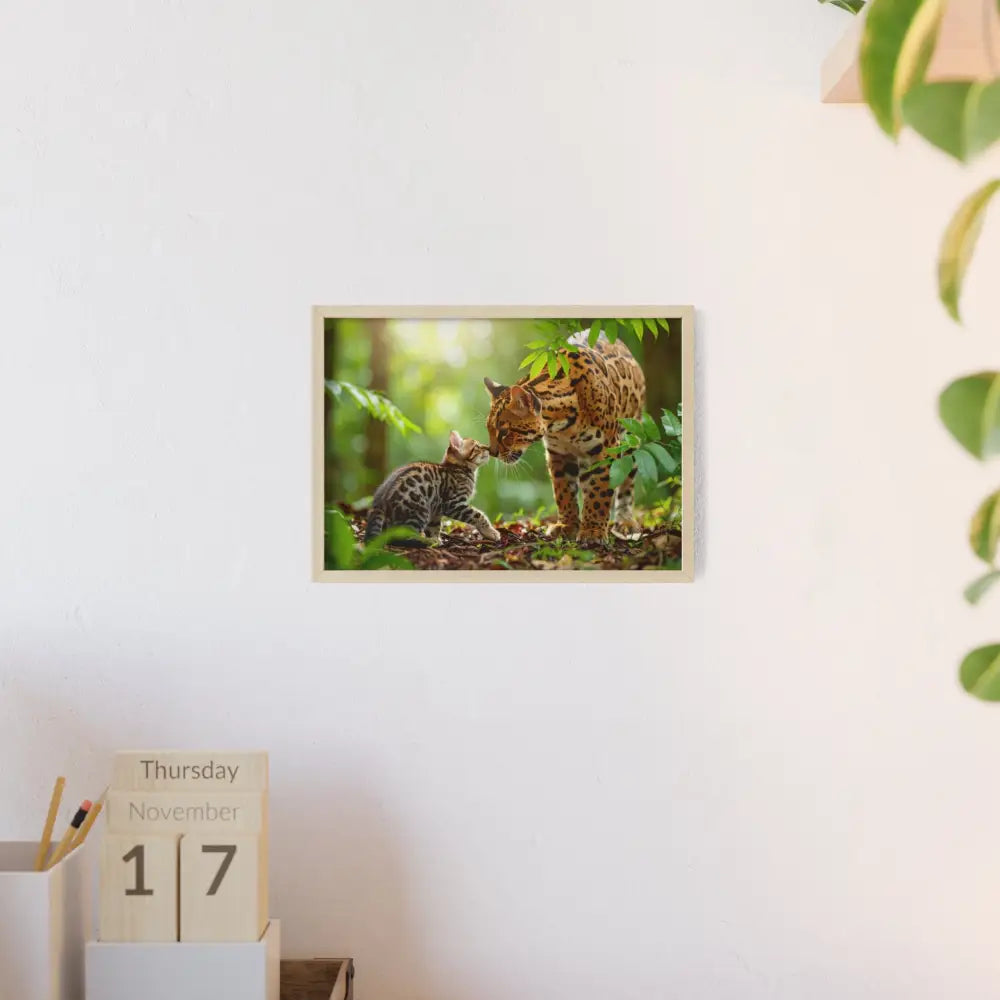 Nature-Inspired Framed Poster: Wildlife Art for Animal Lovers Home Decor Gift for Friends Eco-Friendly Wall Art Pet