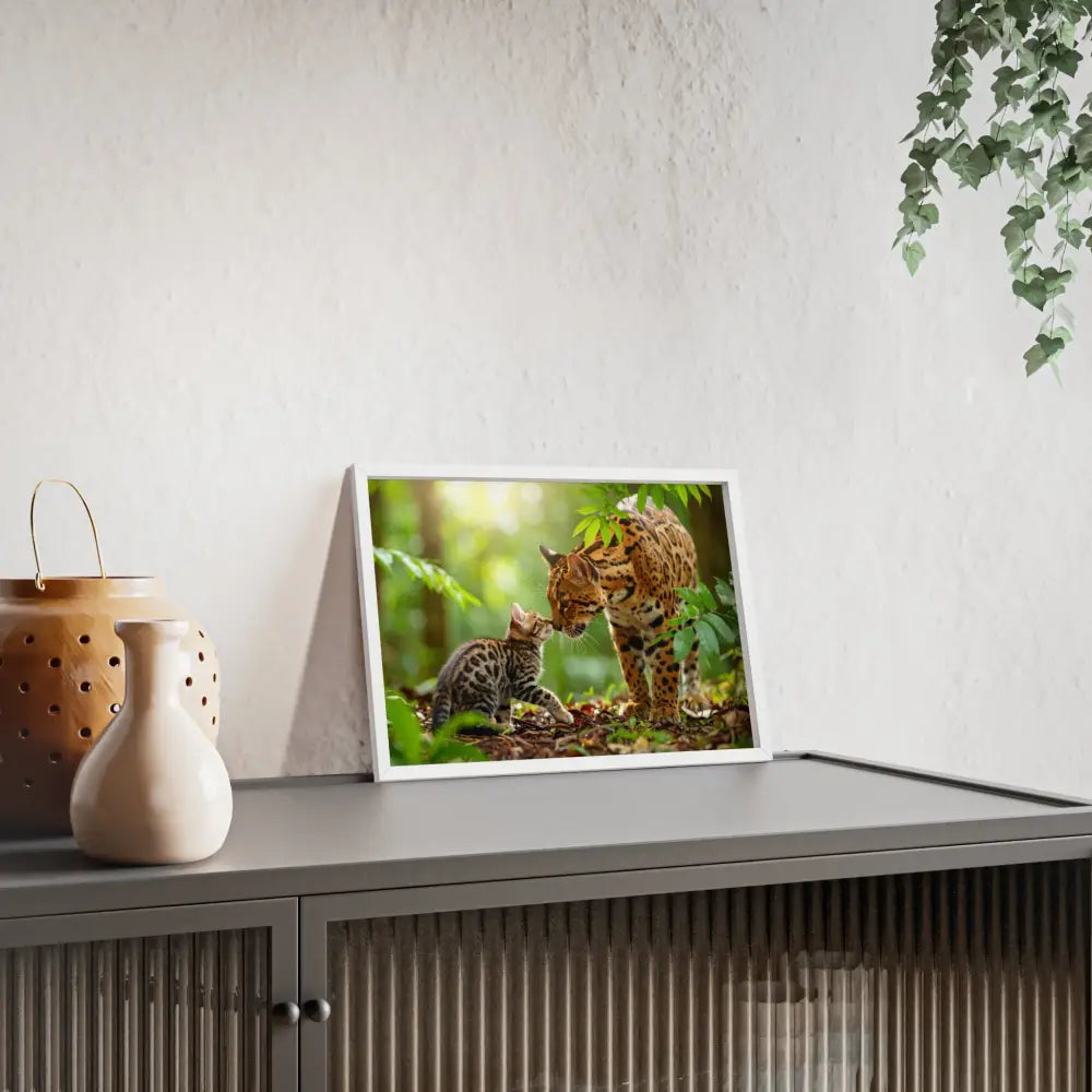 Nature-Inspired Framed Poster: Wildlife Art for Animal Lovers Home Decor Gift for Friends Eco-Friendly Wall Art Pet