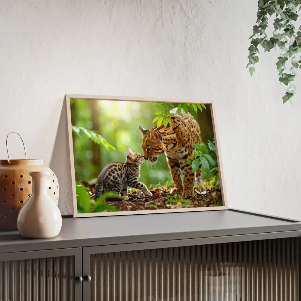Nature-Inspired Framed Poster: Wildlife Art for Animal Lovers Home Decor Gift for Friends Eco-Friendly Wall Art Pet