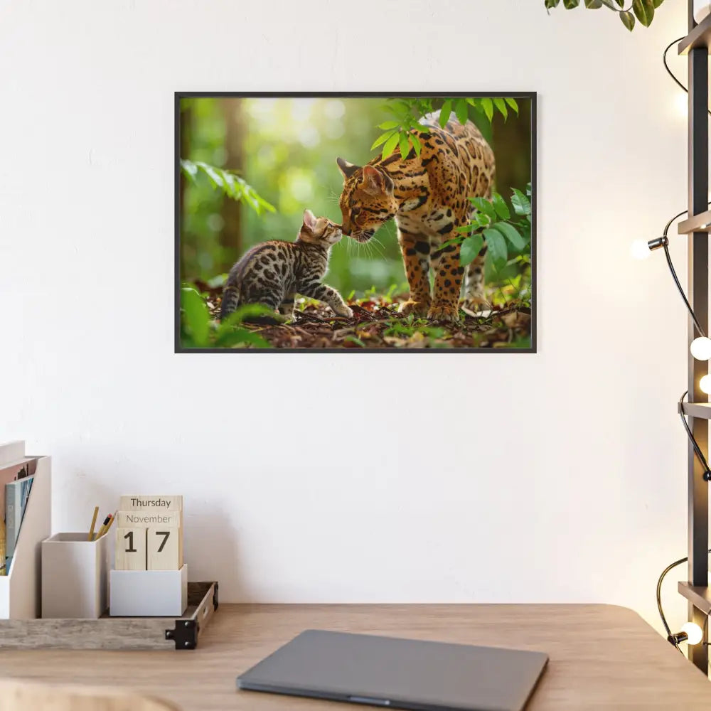 Nature-Inspired Framed Poster: Wildlife Art for Animal Lovers Home Decor Gift for Friends Eco-Friendly Wall Art Pet