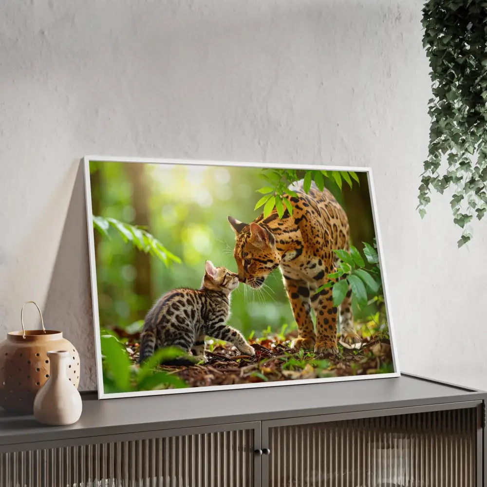Nature-Inspired Framed Poster: Wildlife Art for Animal Lovers Home Decor Gift for Friends Eco-Friendly Wall Art Pet