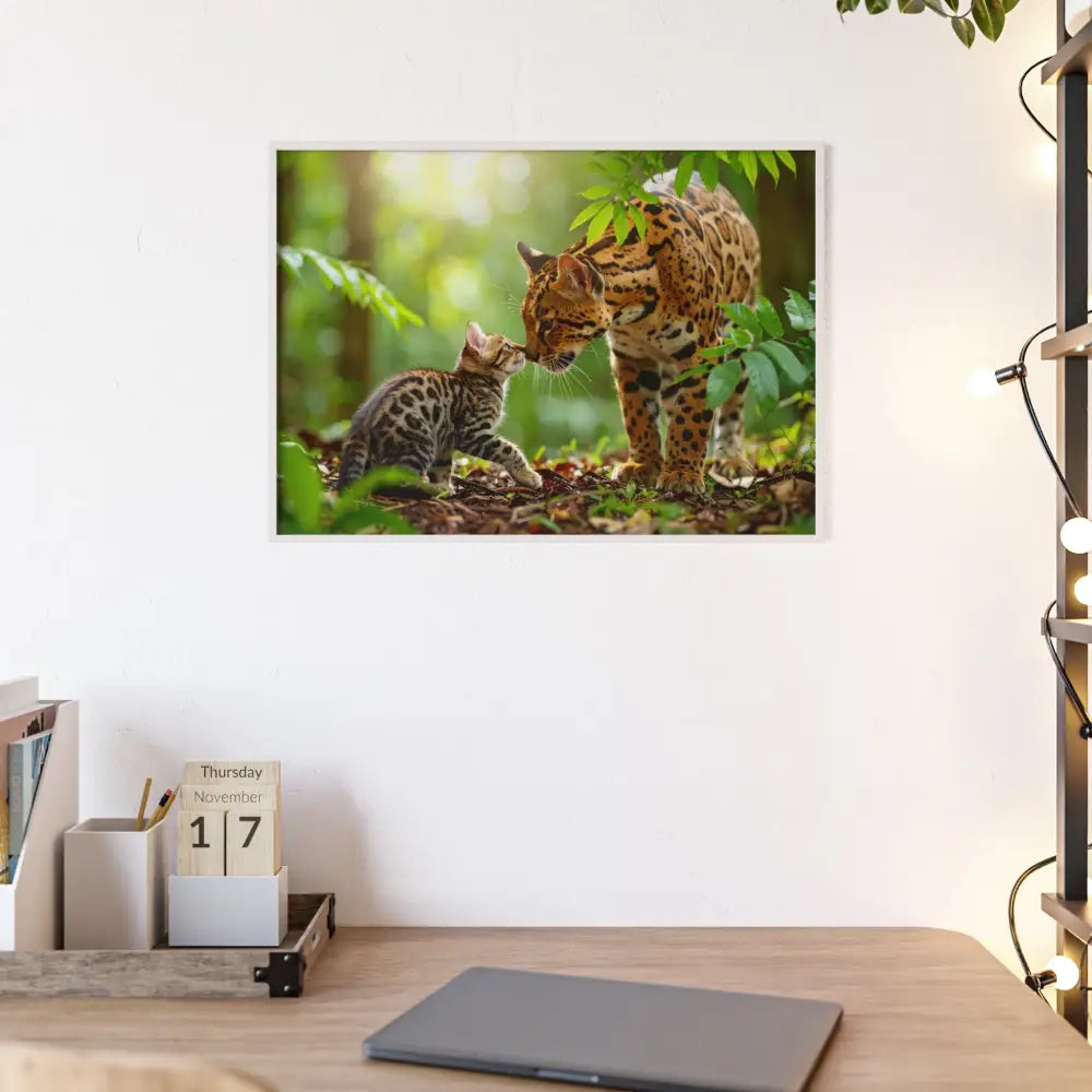 Nature-Inspired Framed Poster: Wildlife Art for Animal Lovers Home Decor Gift for Friends Eco-Friendly Wall Art Pet