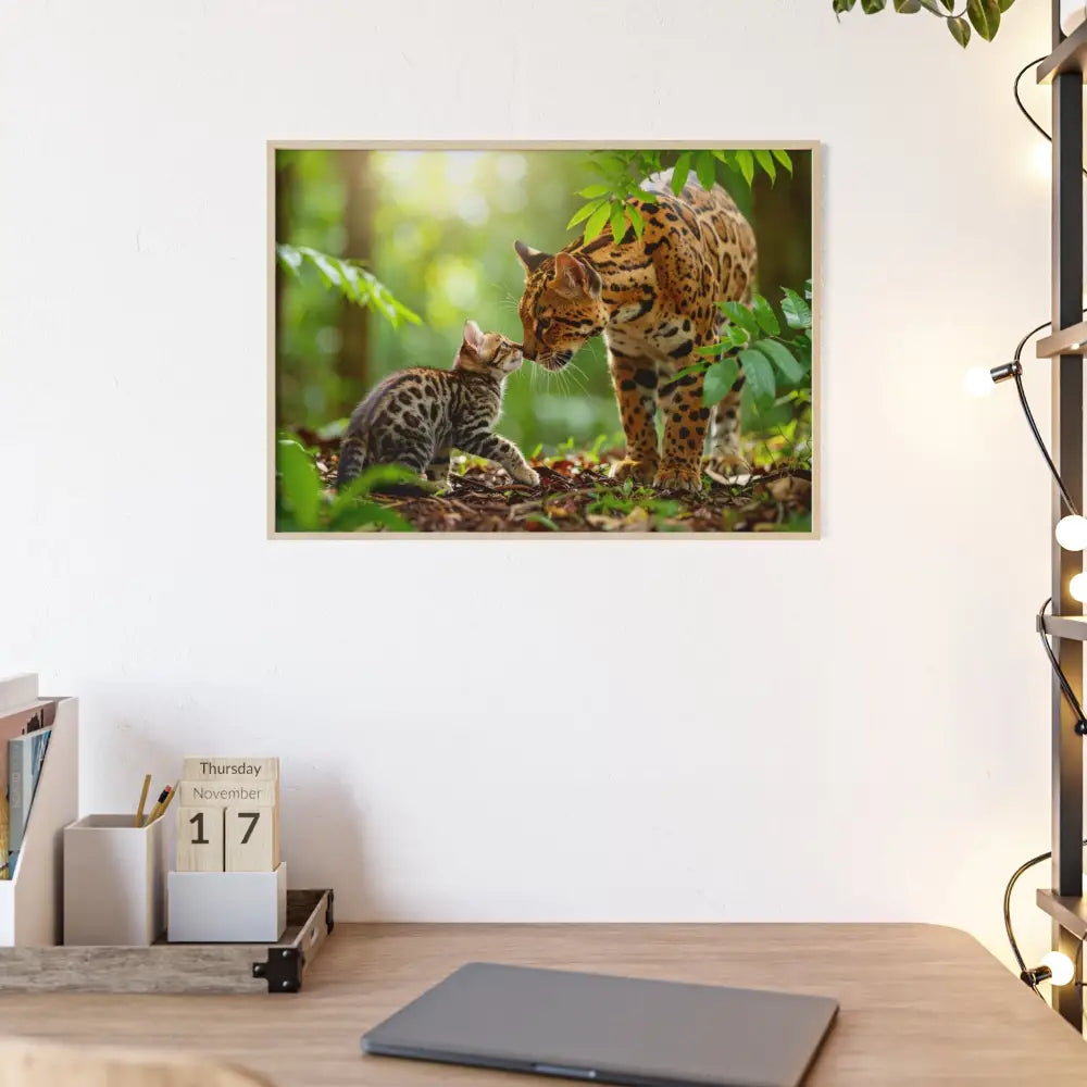 Nature-Inspired Framed Poster: Wildlife Art for Animal Lovers Home Decor Gift for Friends Eco-Friendly Wall Art Pet