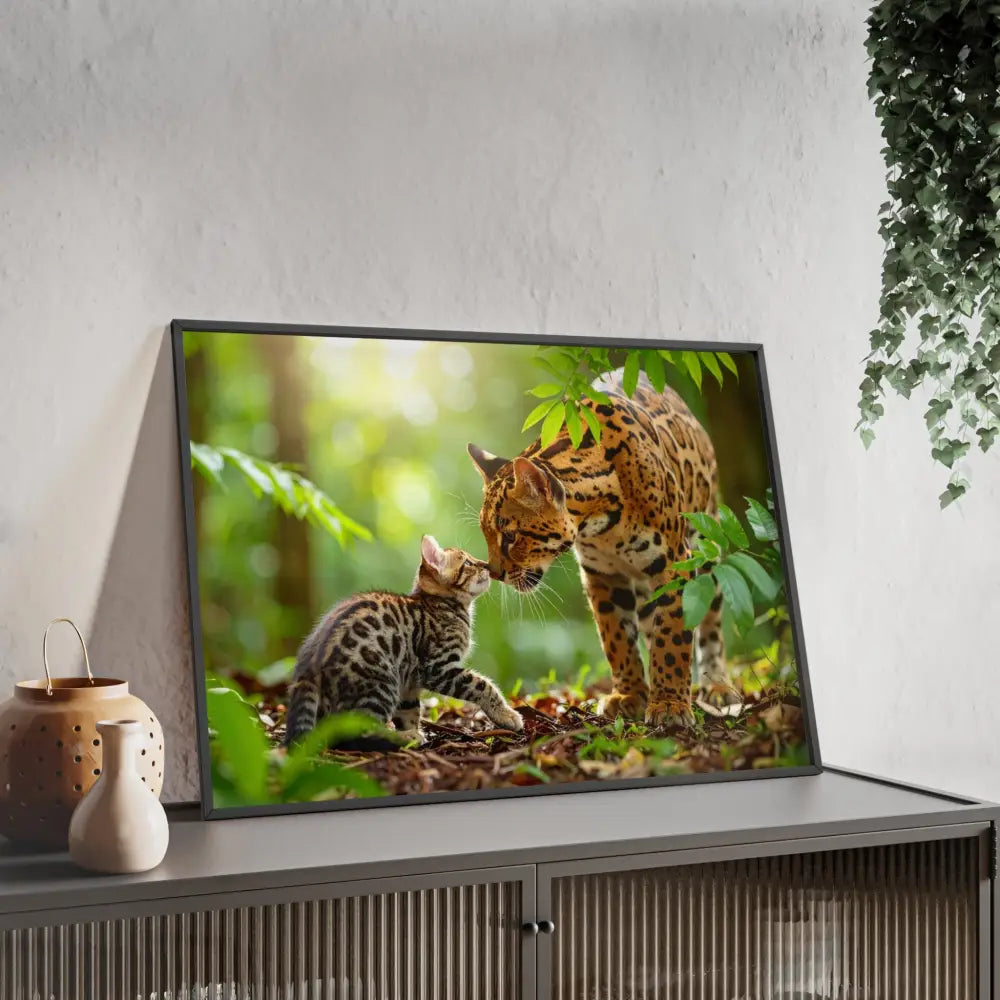 Nature-Inspired Framed Poster: Wildlife Art for Animal Lovers Home Decor Gift for Friends Eco-Friendly Wall Art Pet