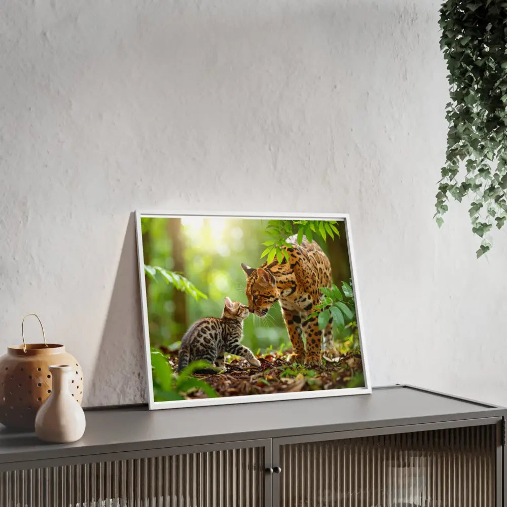 Nature-Inspired Framed Poster: Wildlife Art for Animal Lovers Home Decor Gift for Friends Eco-Friendly Wall Art Pet