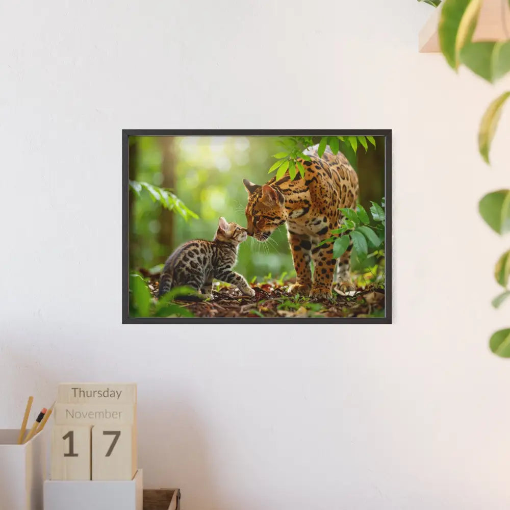 Nature-Inspired Framed Poster: Wildlife Art for Animal Lovers Home Decor Gift for Friends Eco-Friendly Wall Art Pet