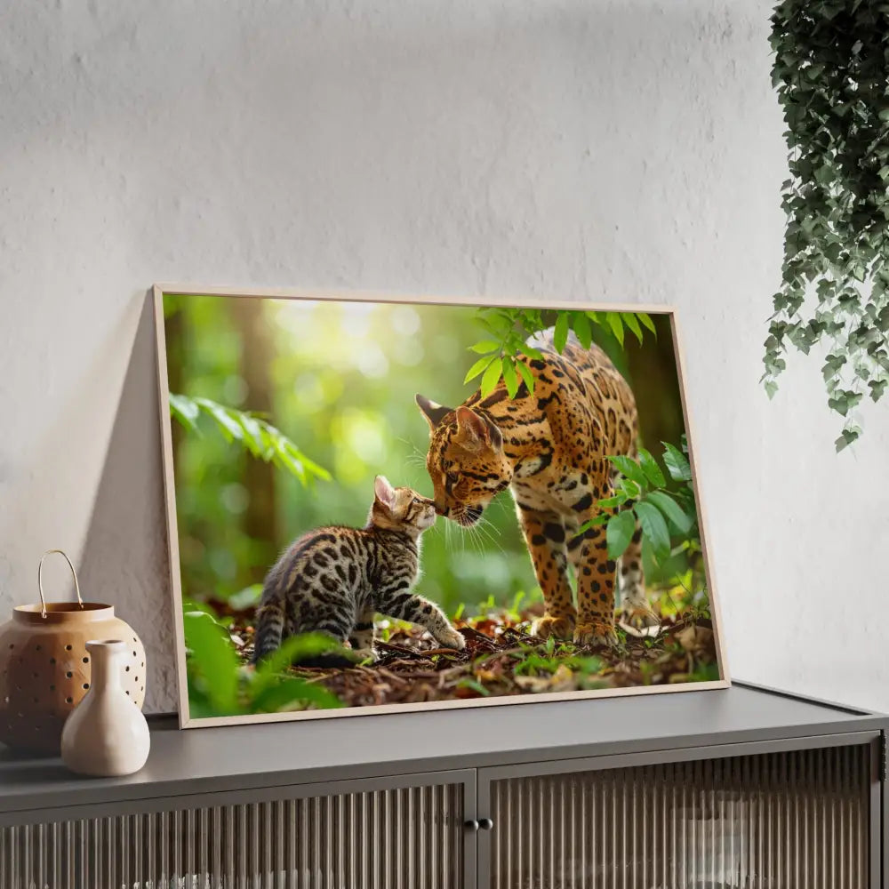 Nature-Inspired Framed Poster: Wildlife Art for Animal Lovers Home Decor Gift for Friends Eco-Friendly Wall Art Pet
