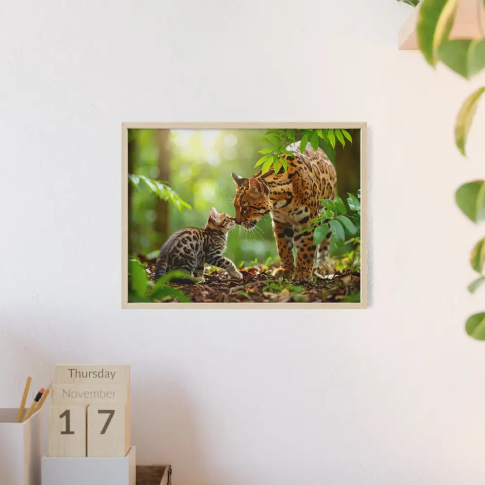 Nature-Inspired Framed Poster: Wildlife Art for Animal Lovers Home Decor Gift for Friends Eco-Friendly Wall Art Pet