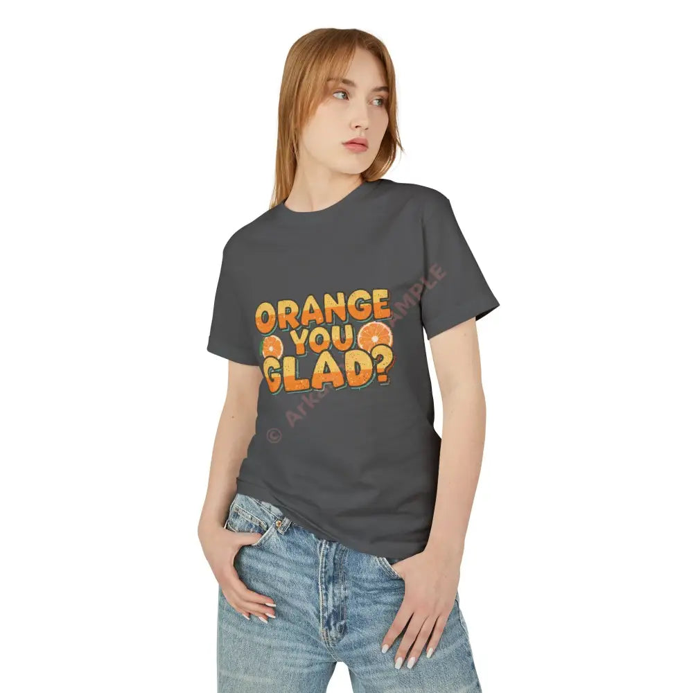 Orange You Glad? T-Shirt Orange Slice Illustration T-Shirt