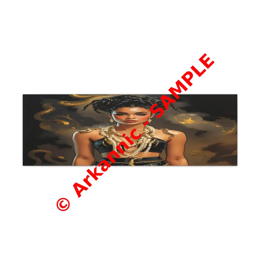 Serpent’s Embrace: Mythical Feminine Power Digital Fantasy PortraitCanvas 48’’ x 16’’ (Horizontal) / 1.25’’ Canvas