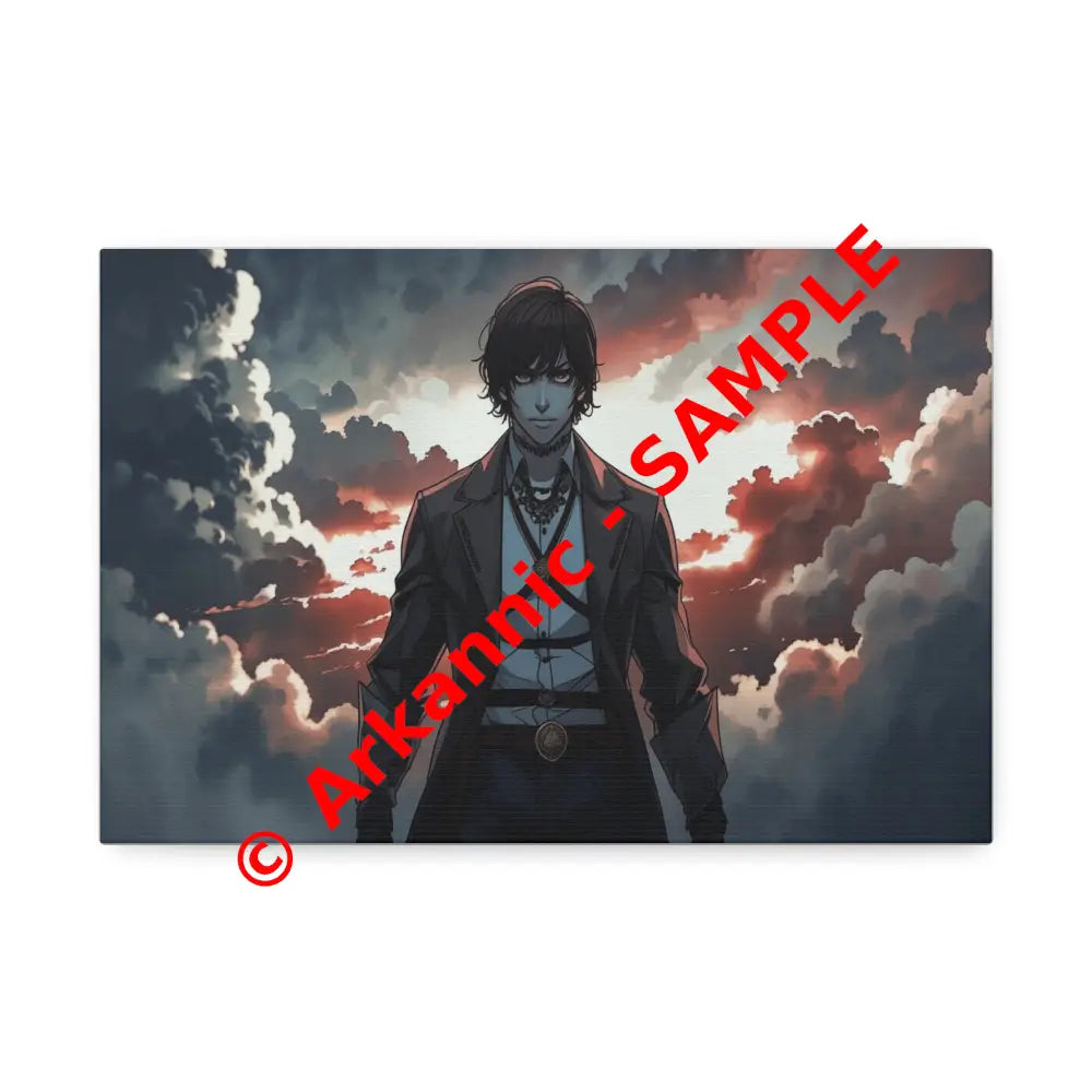 Solitary Horizon: Digital Portrait Dramatic Sunset Narrative Canvas Print 12’’ x 8’’ (Horizontal) / 1.5’’ Canvas