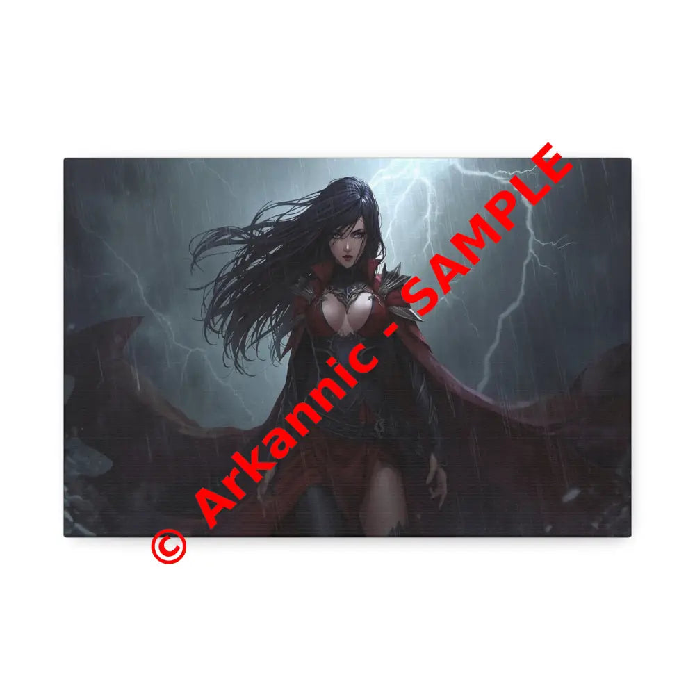 Stormborn Vanguard: Gothic Fantasy Warrior in Stormy Battle Armor High-Quality Semi-Realistic Digital Illustration
