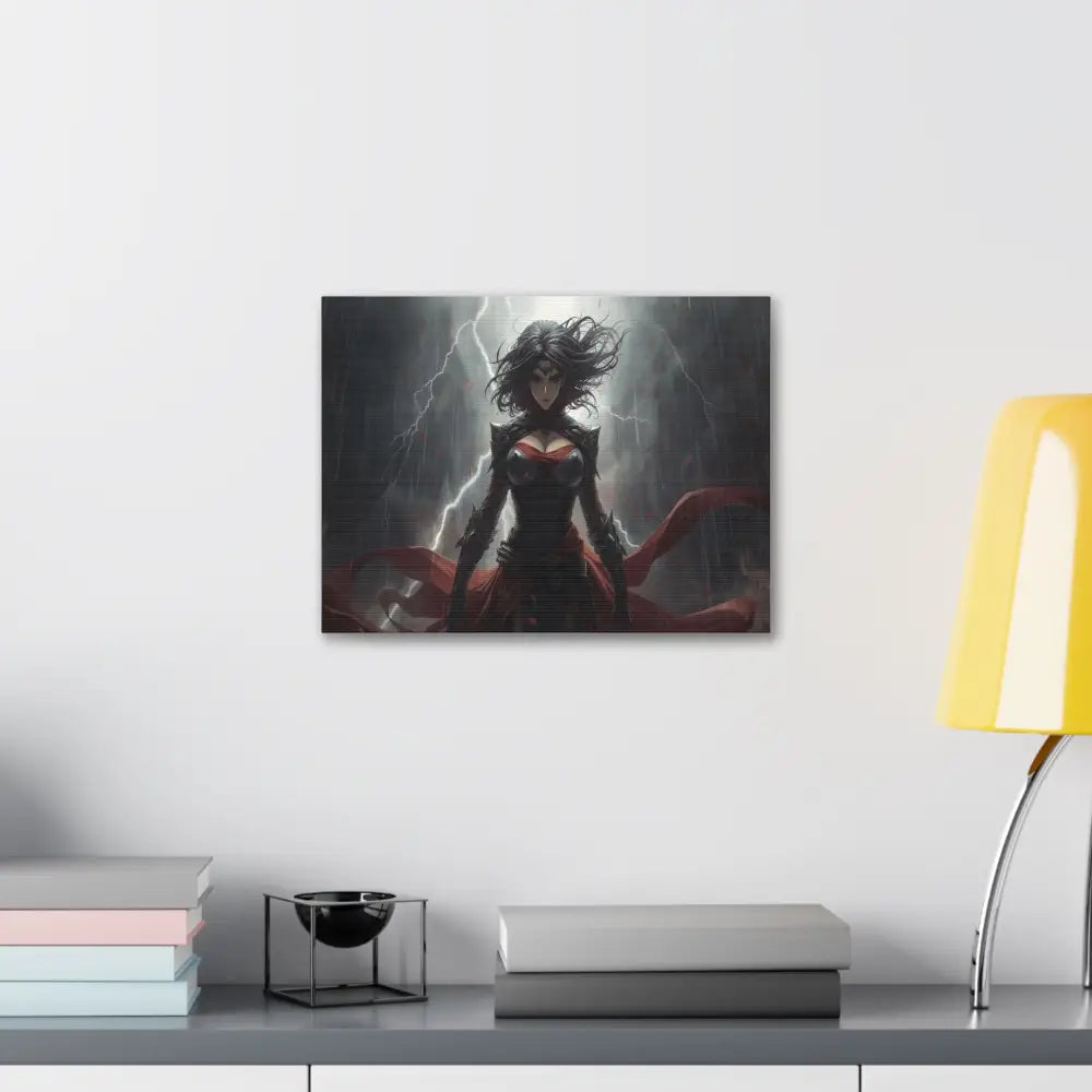 Stormborn Warrior: Dark Fantasy Female Portrait Epic Digital Battle Art Canvas Print Canvas